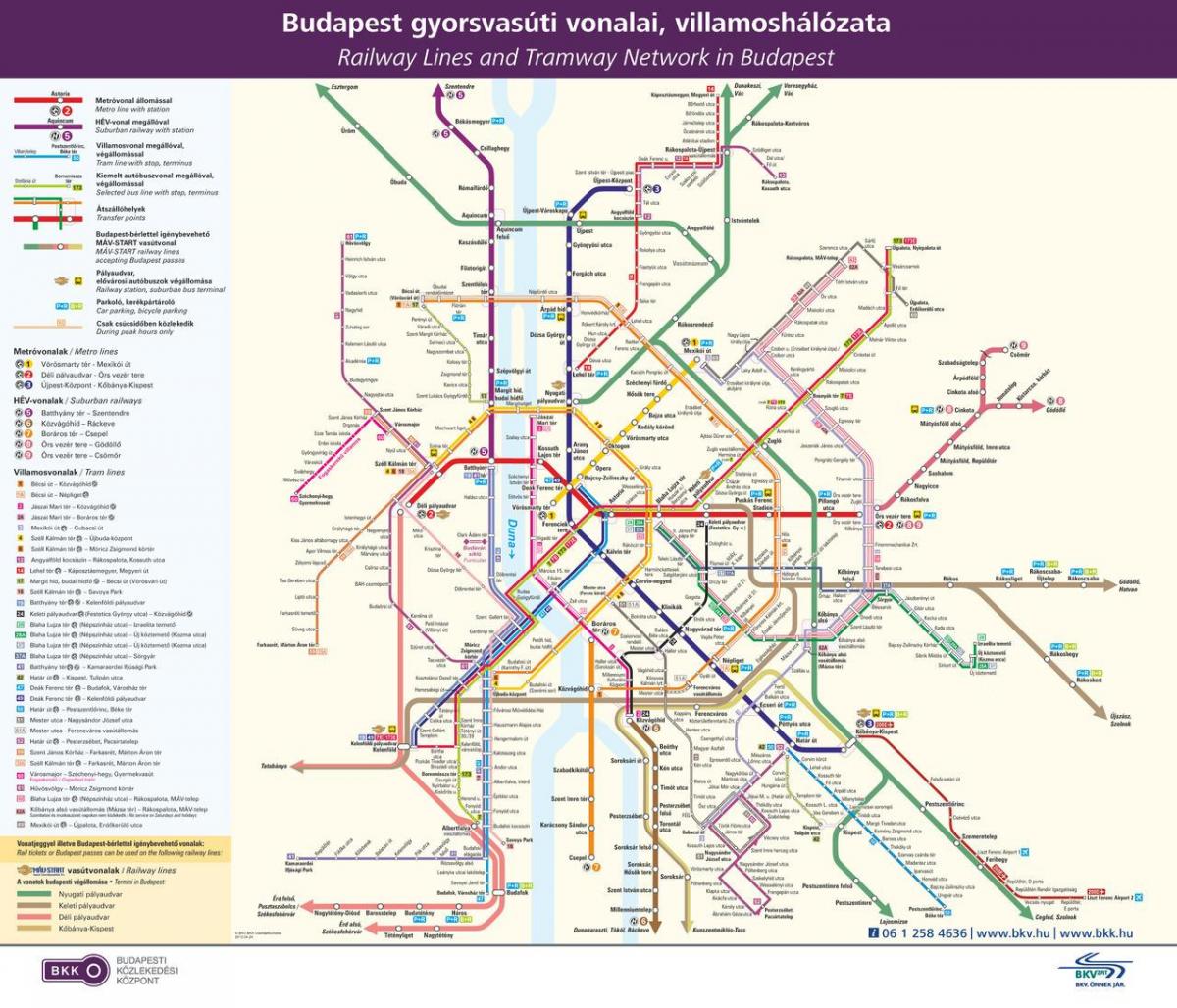budapestin julkisen liikenteen kartta