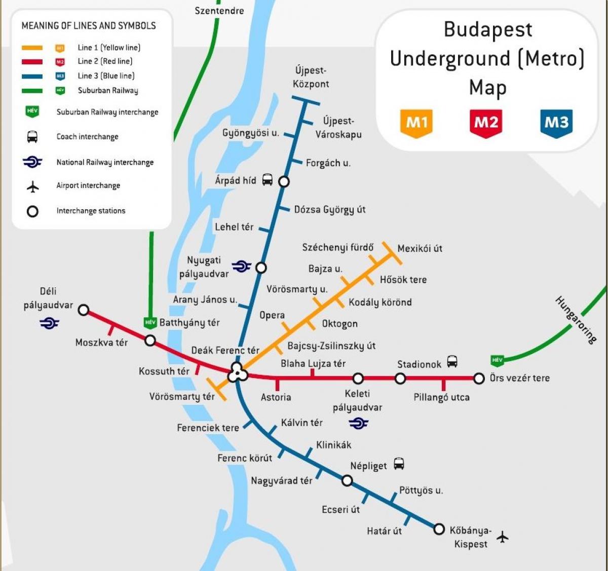 metro kartta budapest unkari