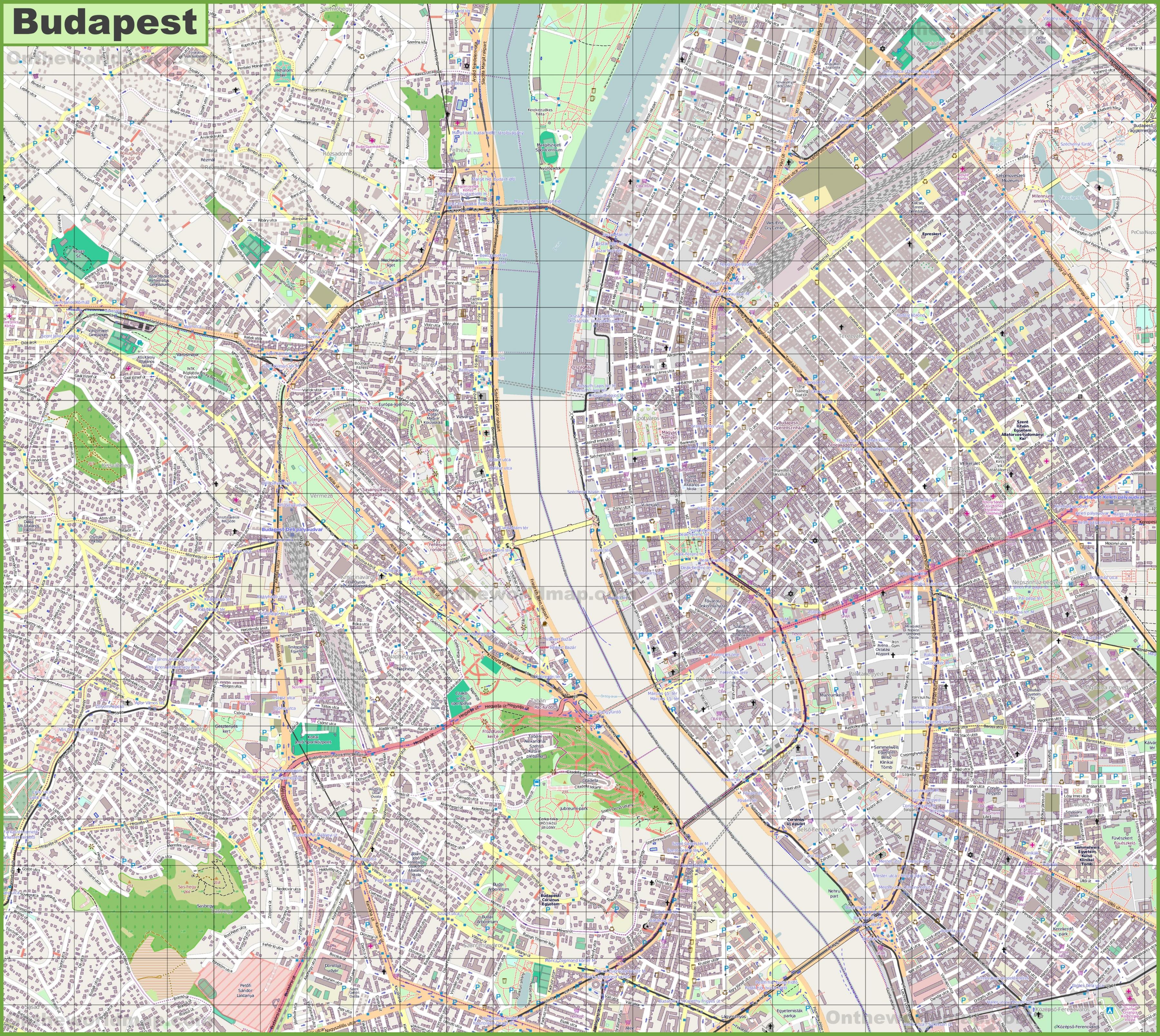 Budapest street map - Street kartta budapest unkari (Unkari)