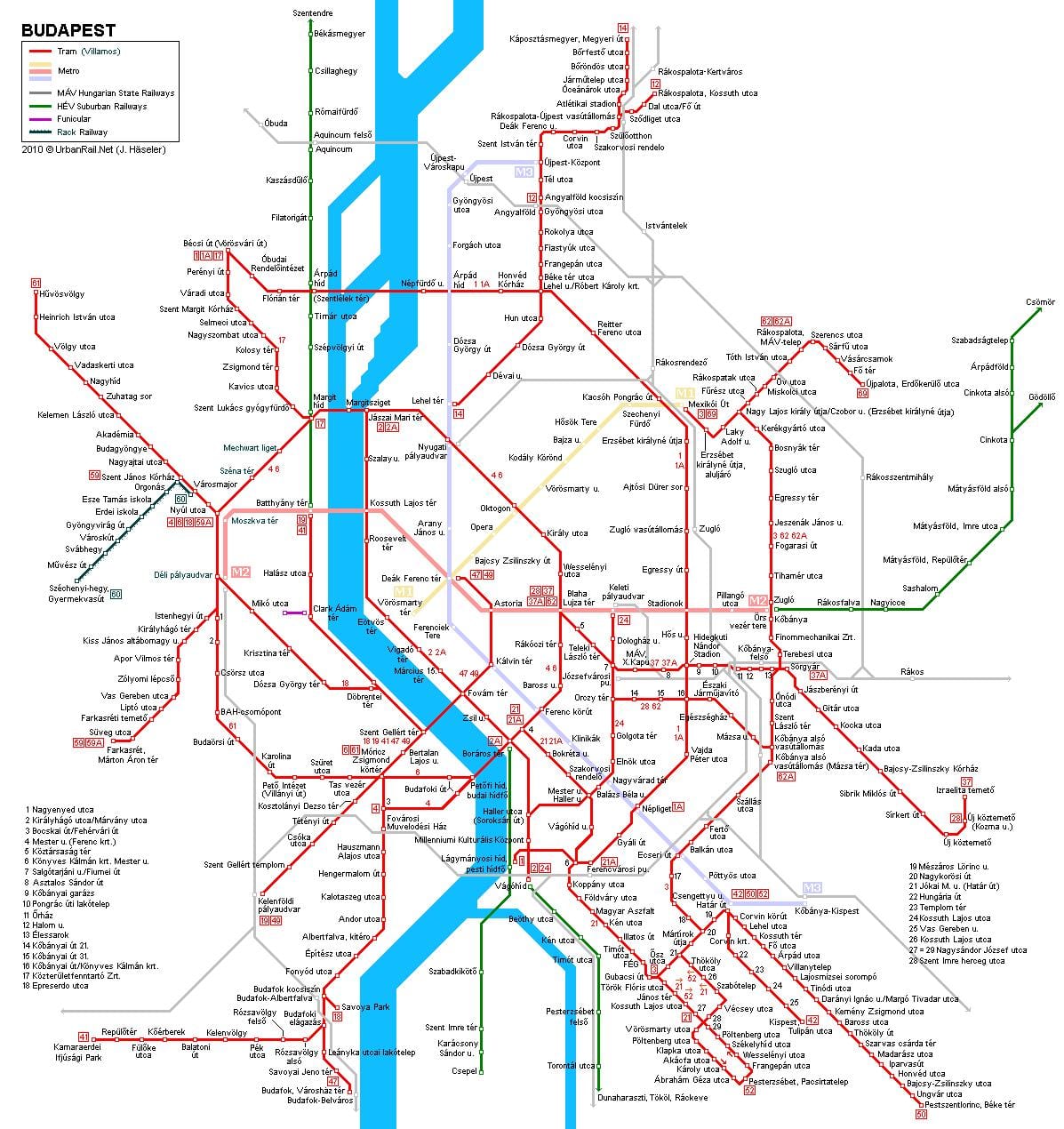budapest metro kartta