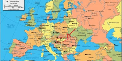 Budapestin sijainti kartalla