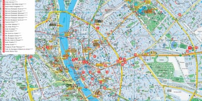 Budapest city turisti kartta